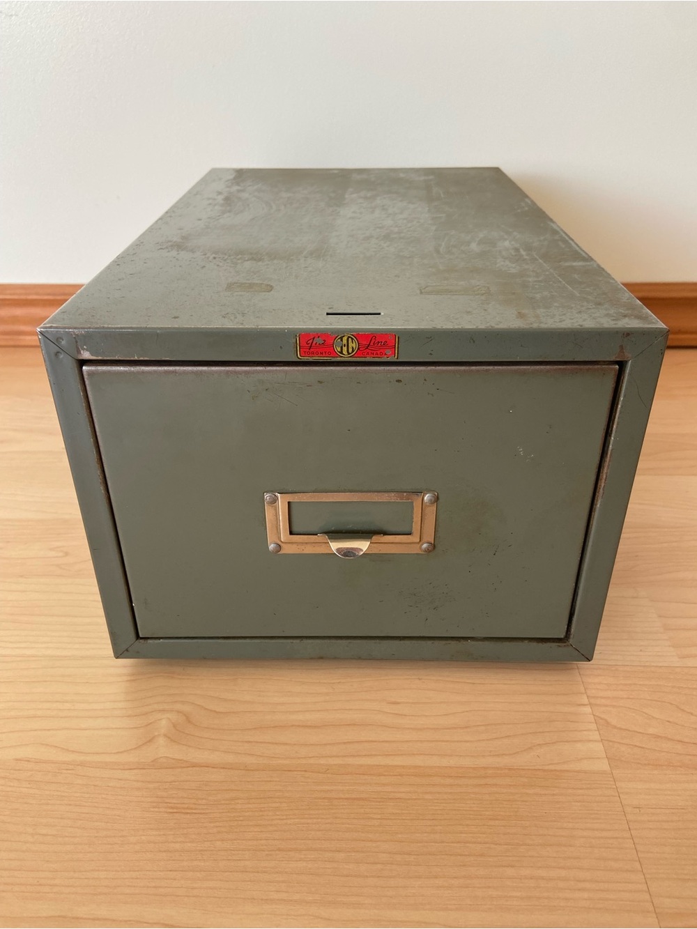 Metal Index Card Drawer Vintage Filing Cabinet Box Industrial Desktop Organizer